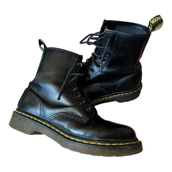 DR MARTENS 1460 Smooth Leather Lace Up Boots Black Ladies size 6 - Picture 7 of 12